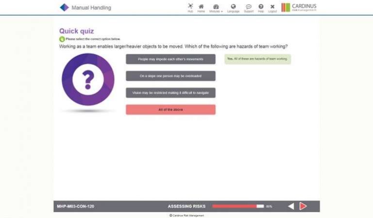 manual handling e-learning