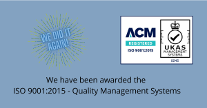 ISO 9001:2015 Quality Management Systems award logo